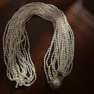 Vintage 1950/1960's 10 Strand Rice Pearl Necklace